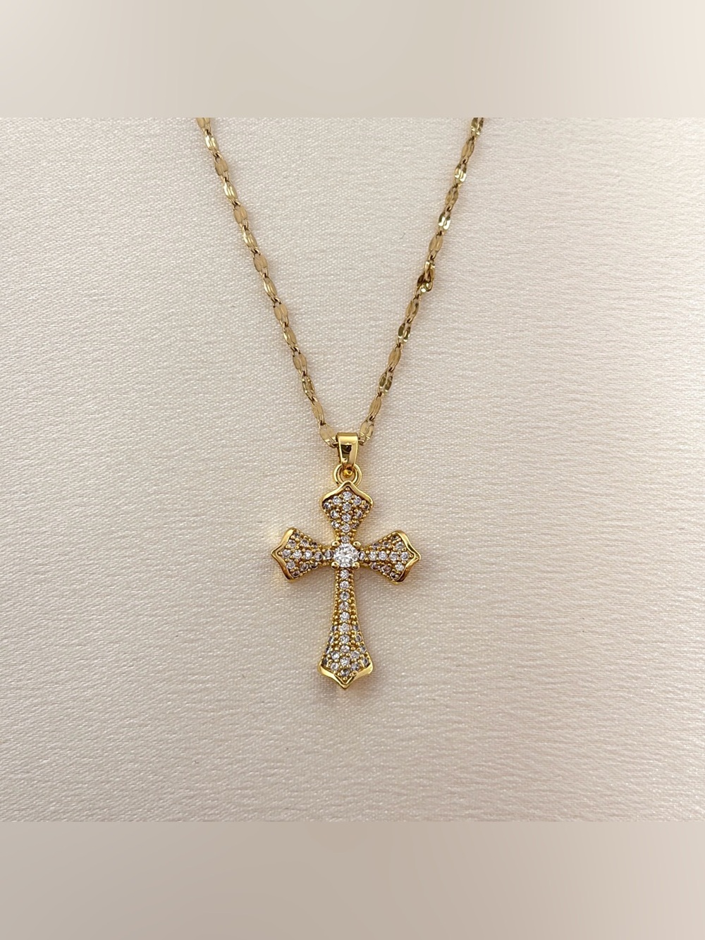 CZ Cross Pendant Necklace for Women - Picture 2 of 5